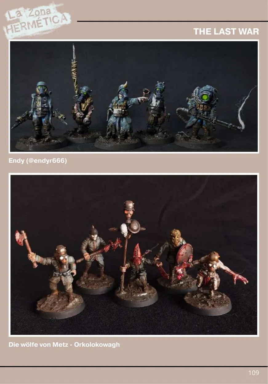 Página de Zona Hermética con fotos de bandas de miniaturas para The Last War